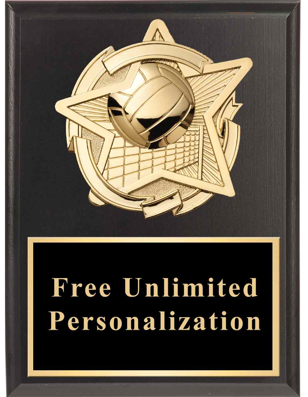 Gold Star Volleyball Standout Plaque - Image 5