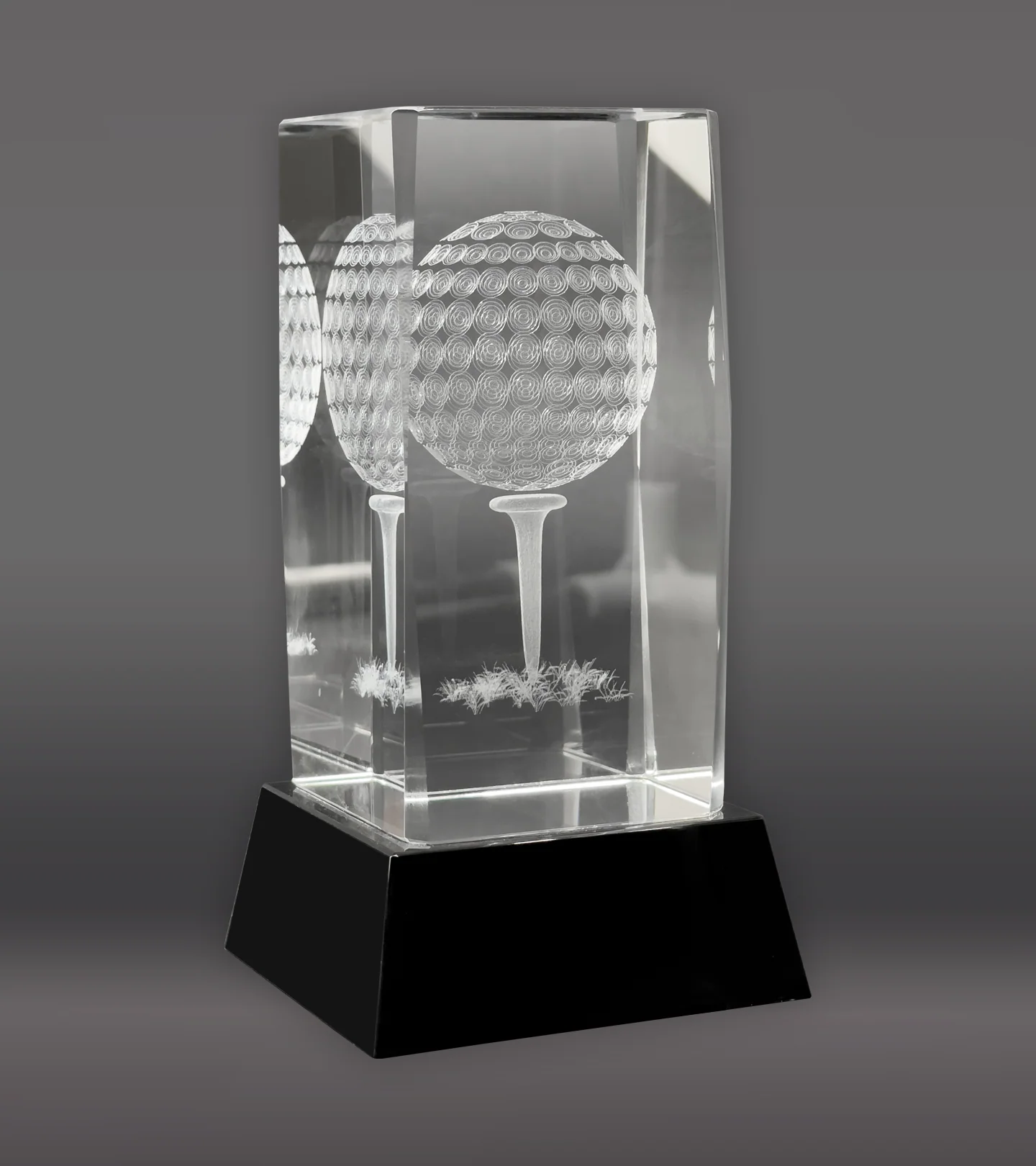Golf Optical Crystal Award On Black Base - Image 2