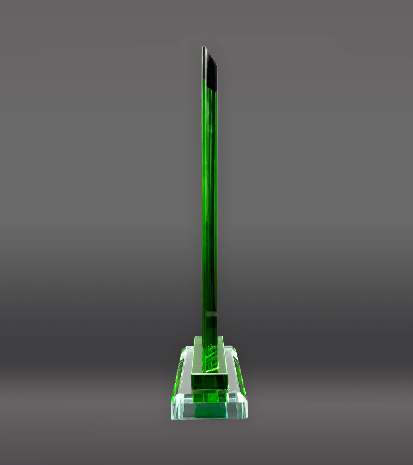Green Trim Rectangle Crystal Award - Image 3