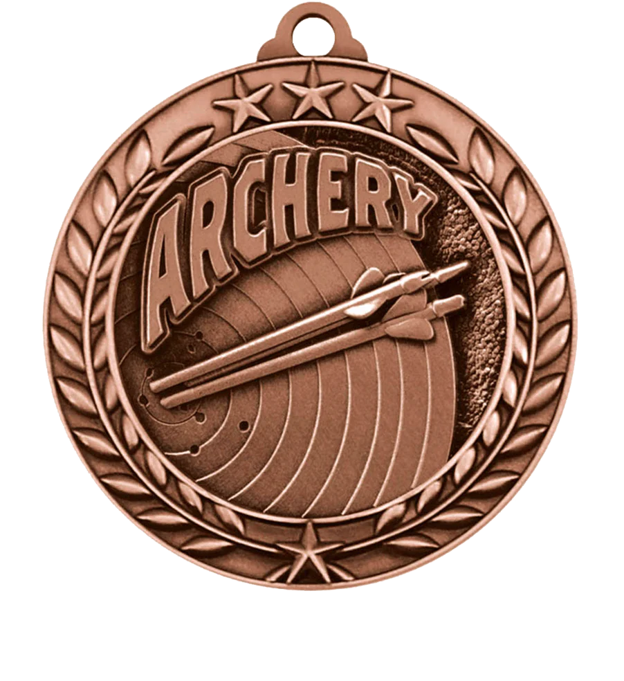 Large Star Wreath Archery Medal - Image 3