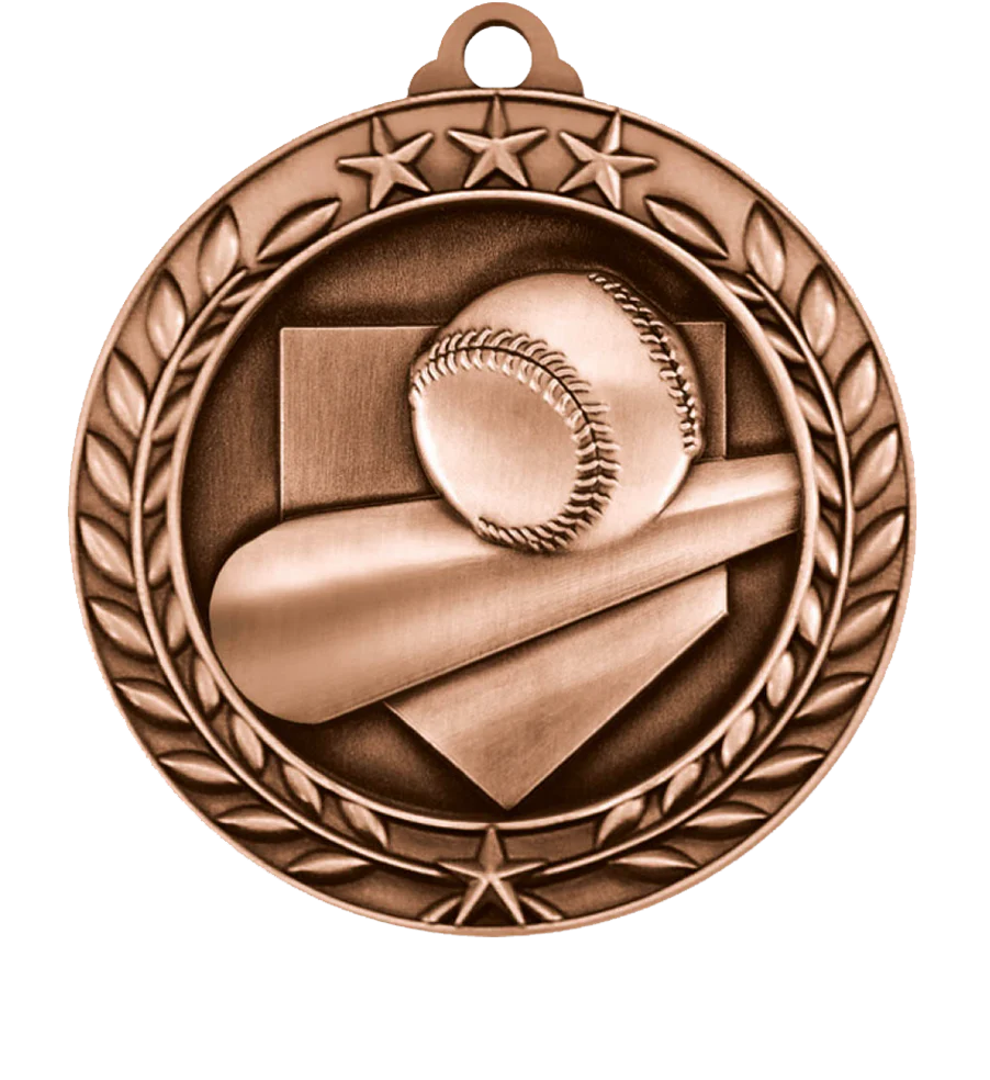 Large Star Wreath Baseball Medal - Image 3