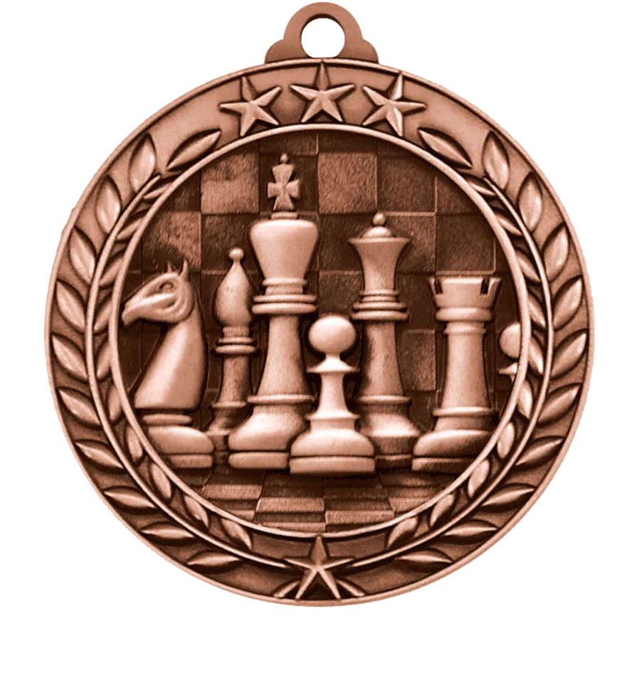 Large Star Wreath Chess Medal - Image 3