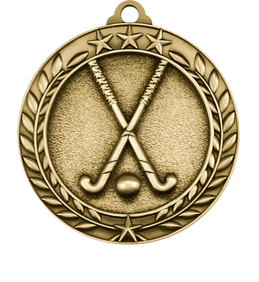 Large Star Wreath Field Hockey Medal