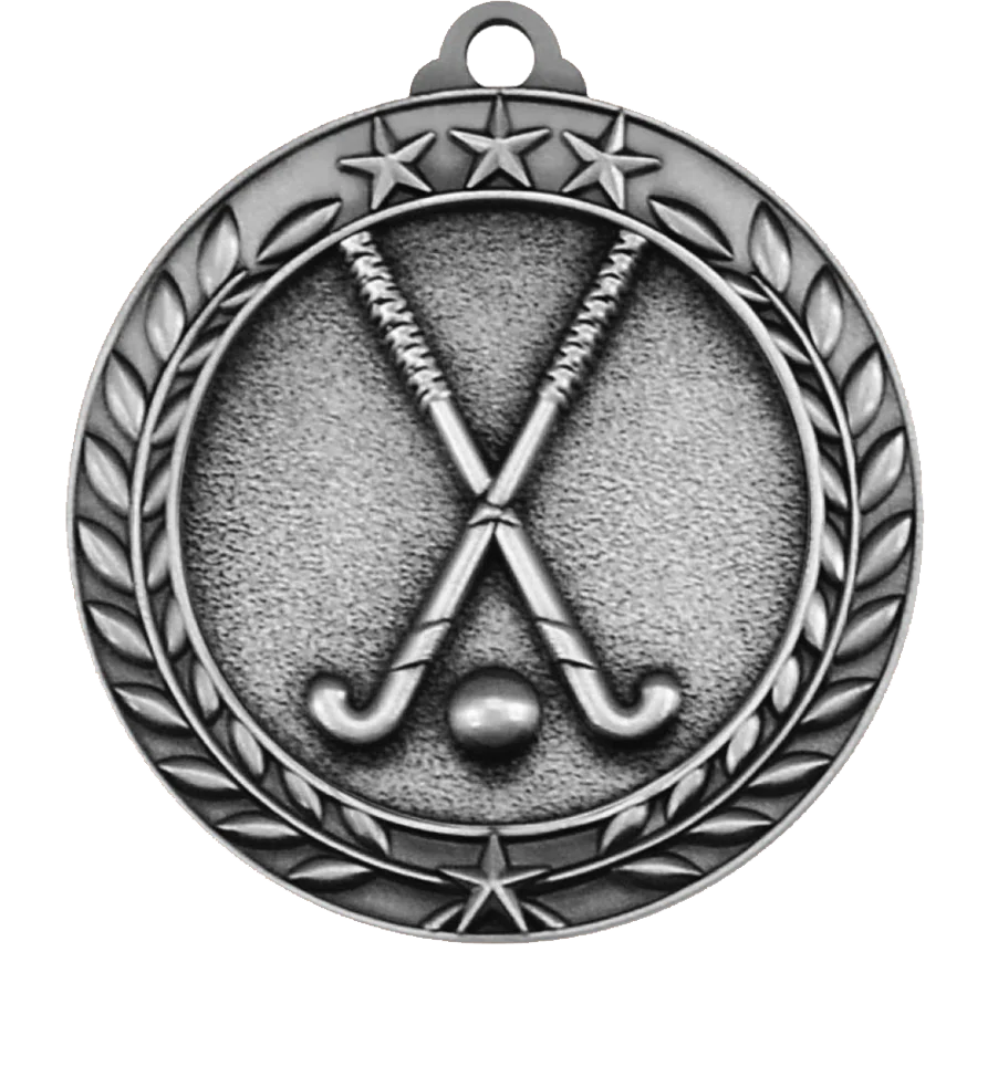Large Star Wreath Field Hockey Medal - Image 2