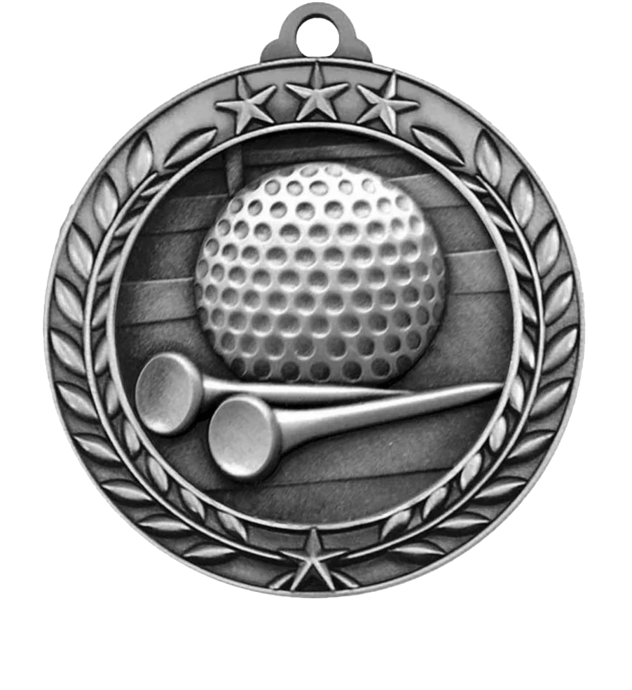 Large Star Wreath Golf Medal - Image 2