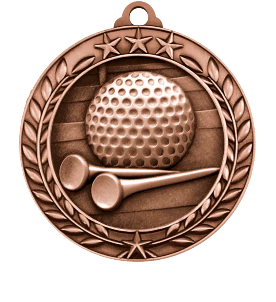 Large Star Wreath Golf Medal - Image 3