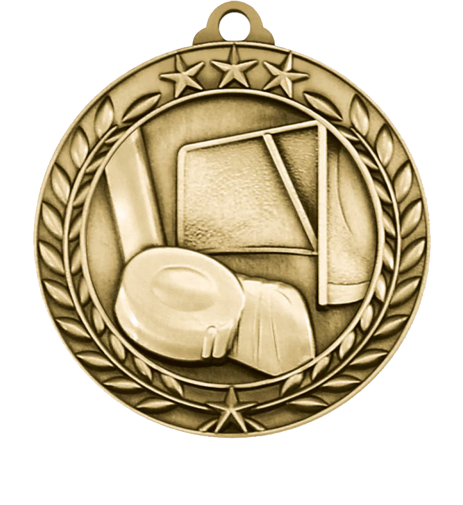Large Star Wreath Hockey Medal