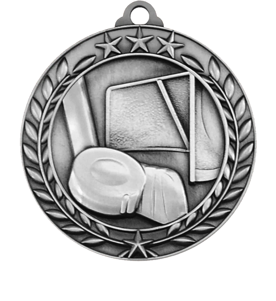 Large Star Wreath Hockey Medal - Image 2