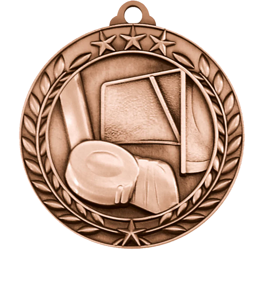 Large Star Wreath Hockey Medal - Image 3