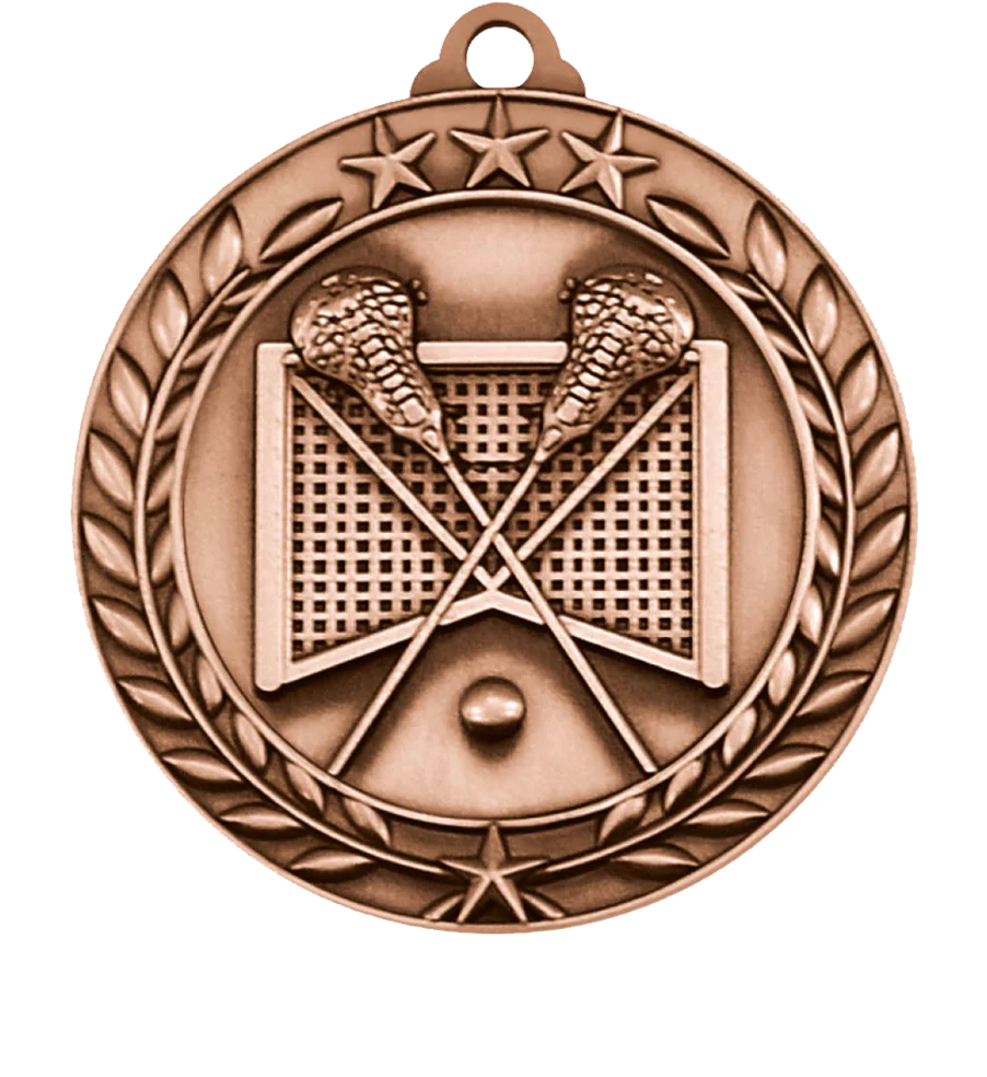 Large Star Wreath Lacrosse Medal - Image 3