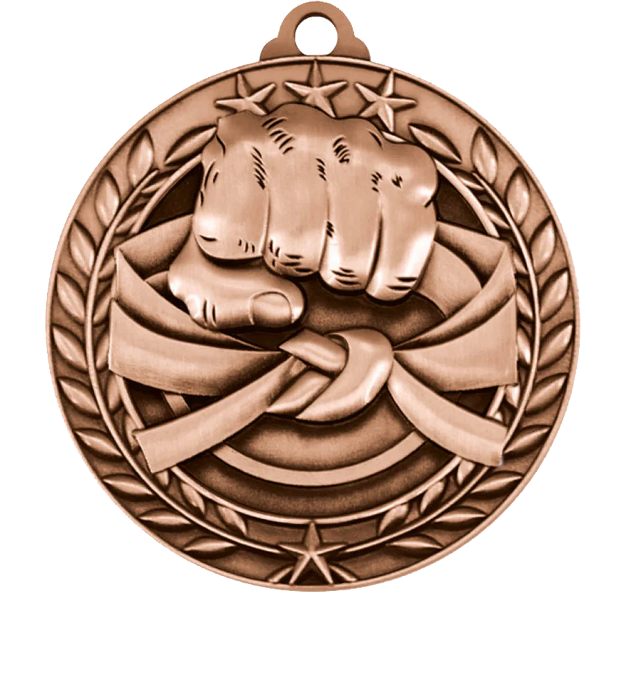 Large Star Wreath Martial Arts Medal - Image 3