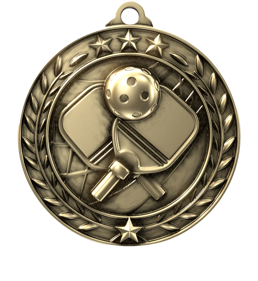 Large Star Wreath Pickleball Medal