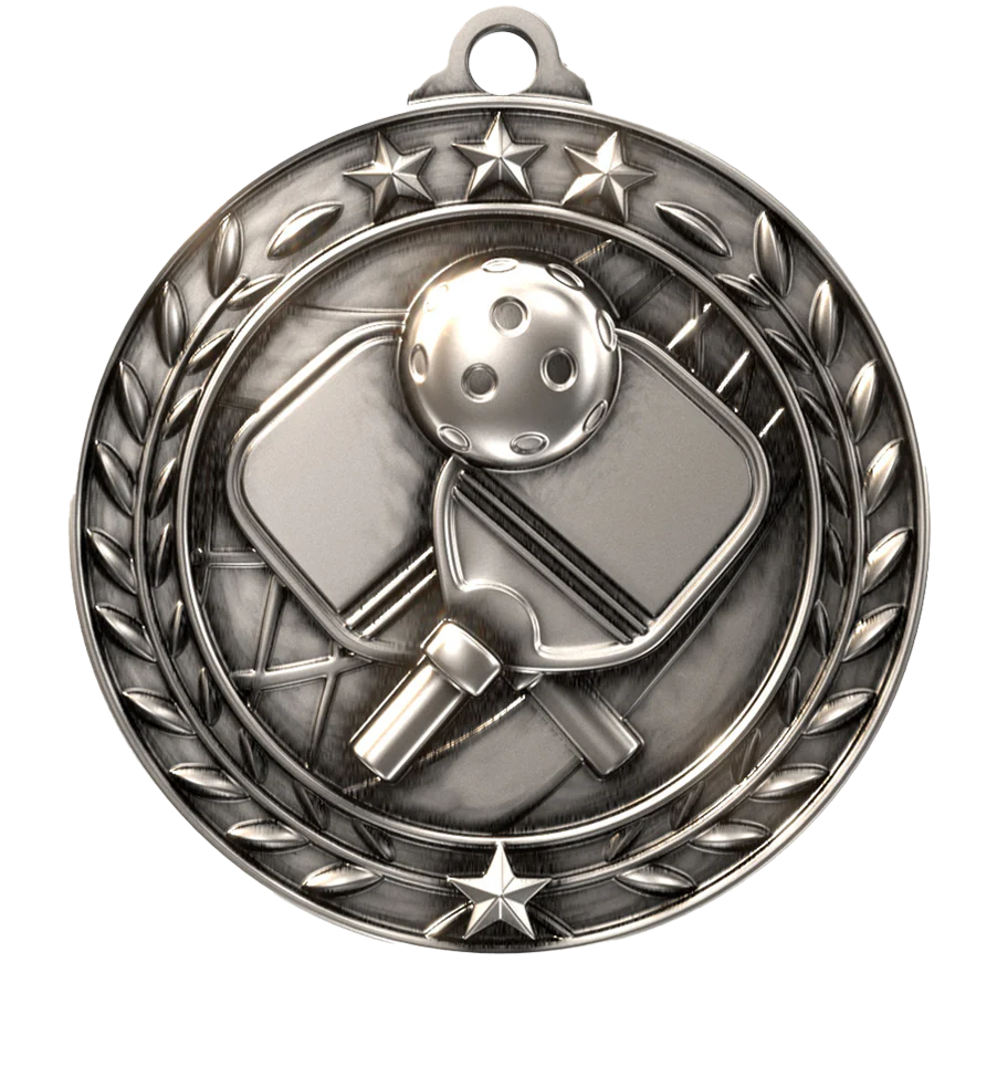 Large Star Wreath Pickleball Medal - Image 2