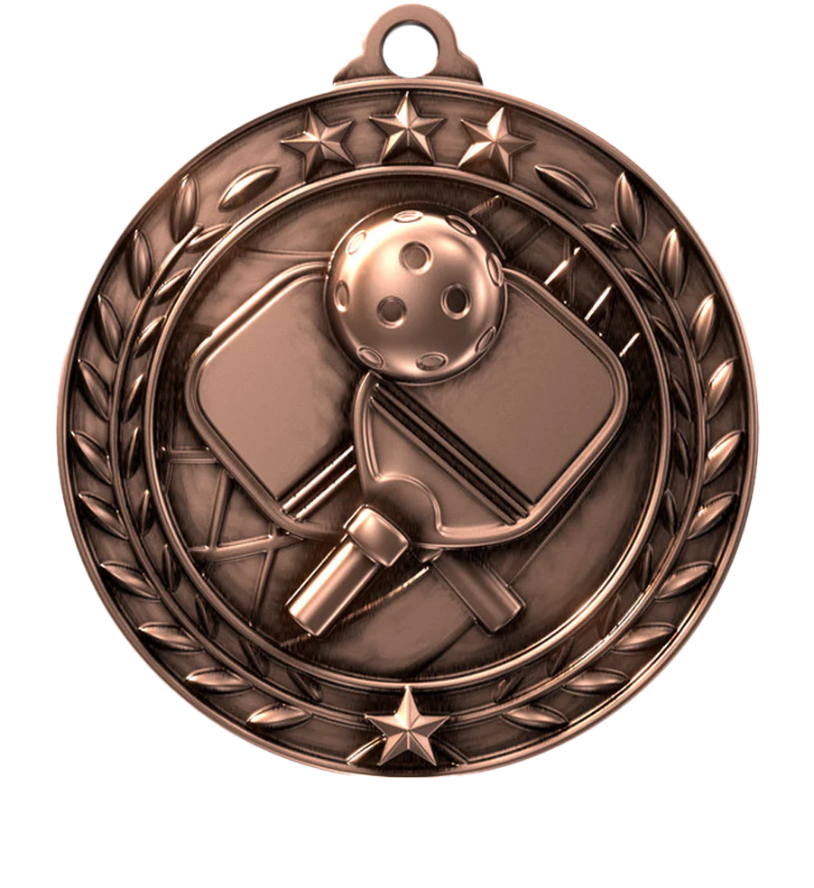 Large Star Wreath Pickleball Medal - Image 3