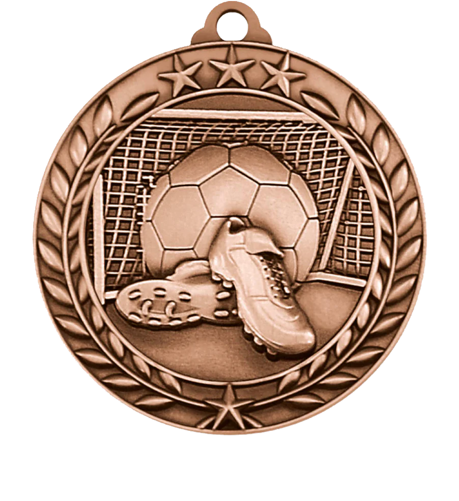 Large Star Wreath Soccer Medal - Image 3