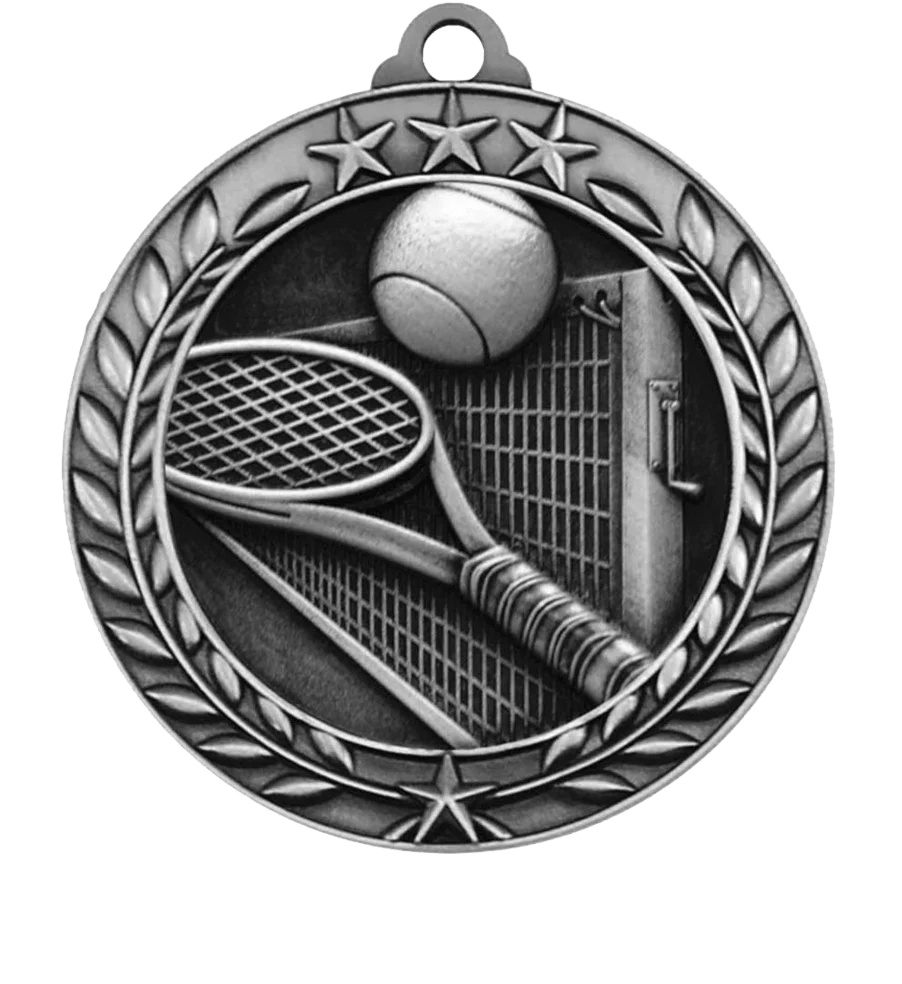 Large Star Wreath Tennis Medal - Image 2