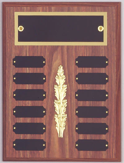 12 Plate Perpetual Name Plaque with Black Plates