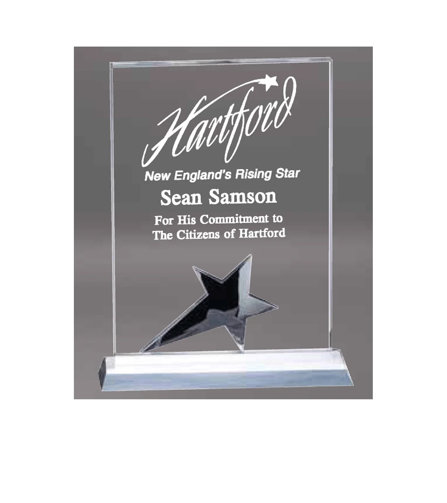 Rectangle Crystal Star Award