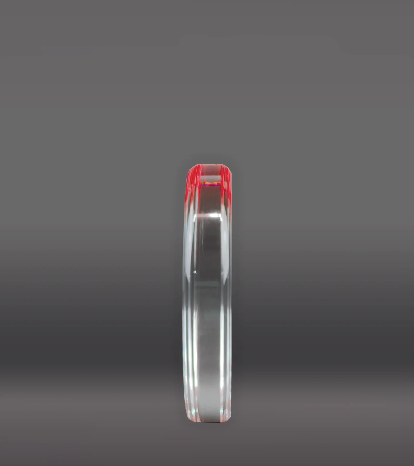 Laser Engraved Red Circle Acrylic Award - Image 2