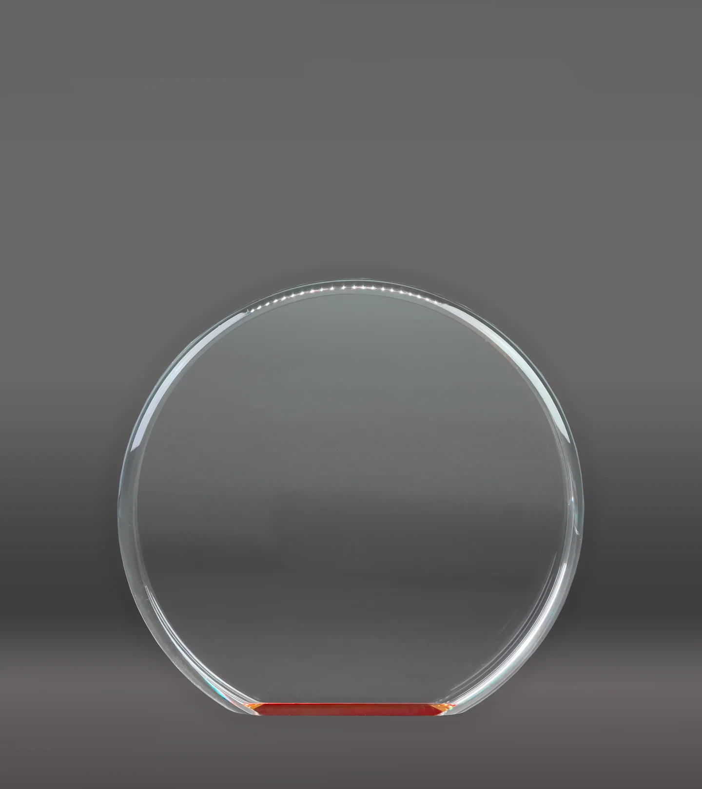 Laser Engraved Red Circle Acrylic Award - Image 3