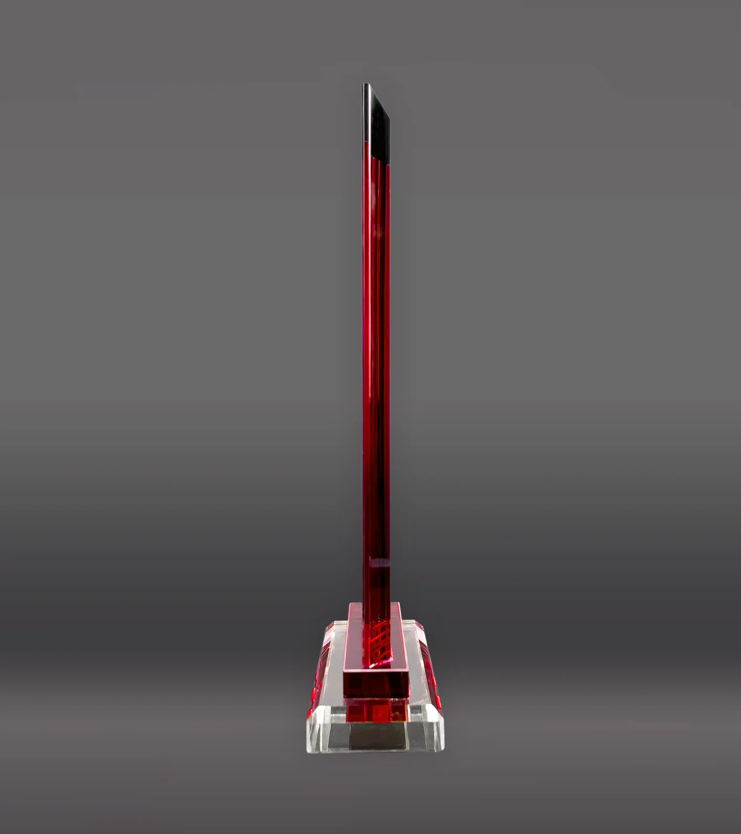 Red Trim Rectangle Crystal Award - Image 3