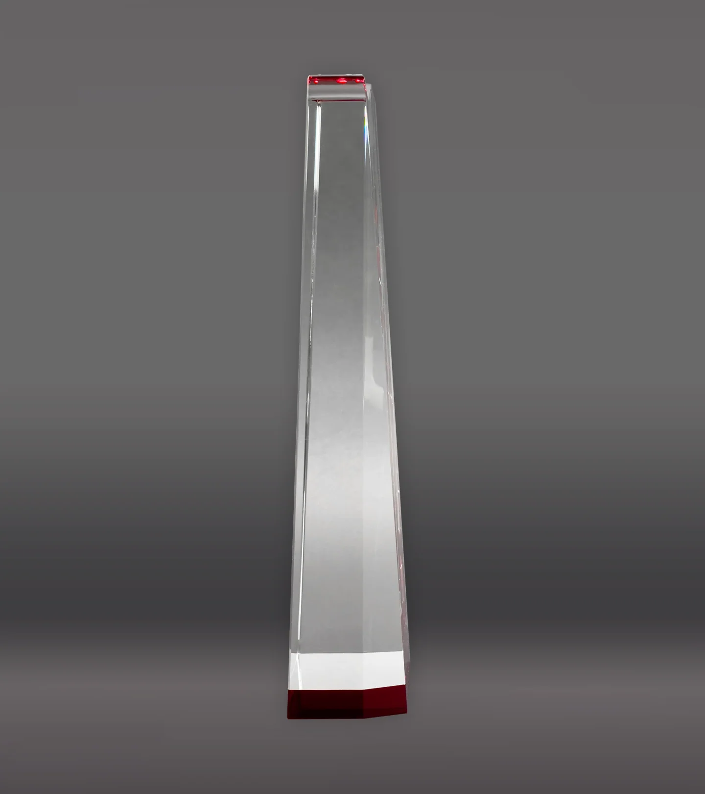 Red Wedge with Wave Crystal Award - Image 3
