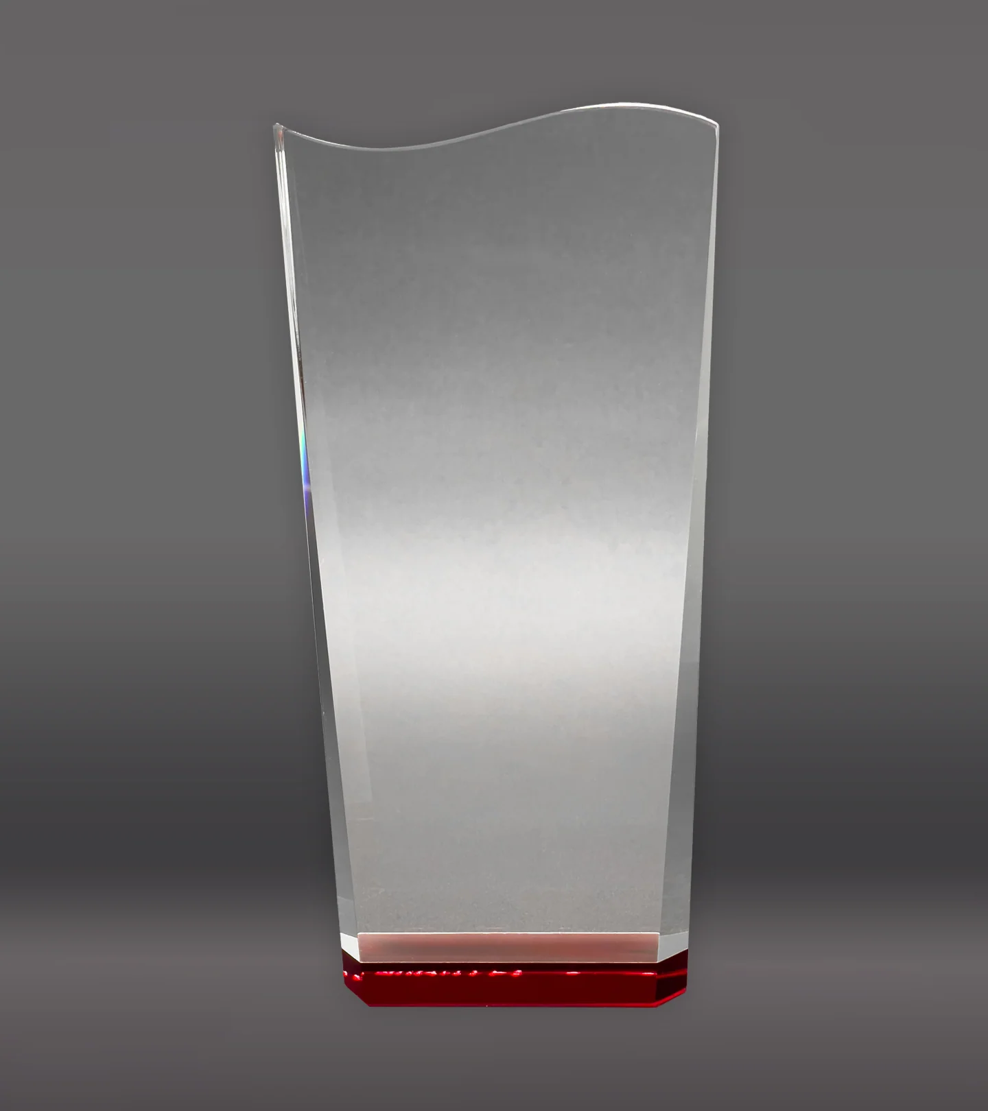 Red Wedge with Wave Crystal Award - Image 4