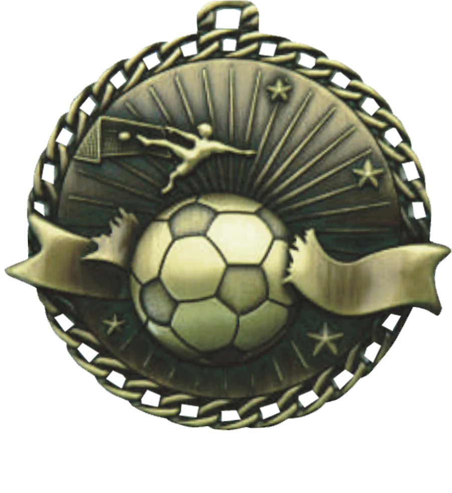 Ribbon Burst Soccer Medal