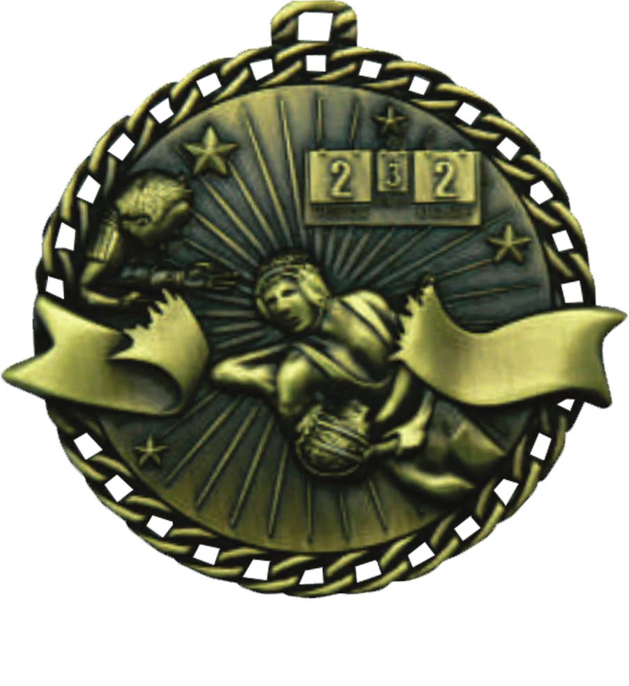 Ribbon Burst Wrestling Medal