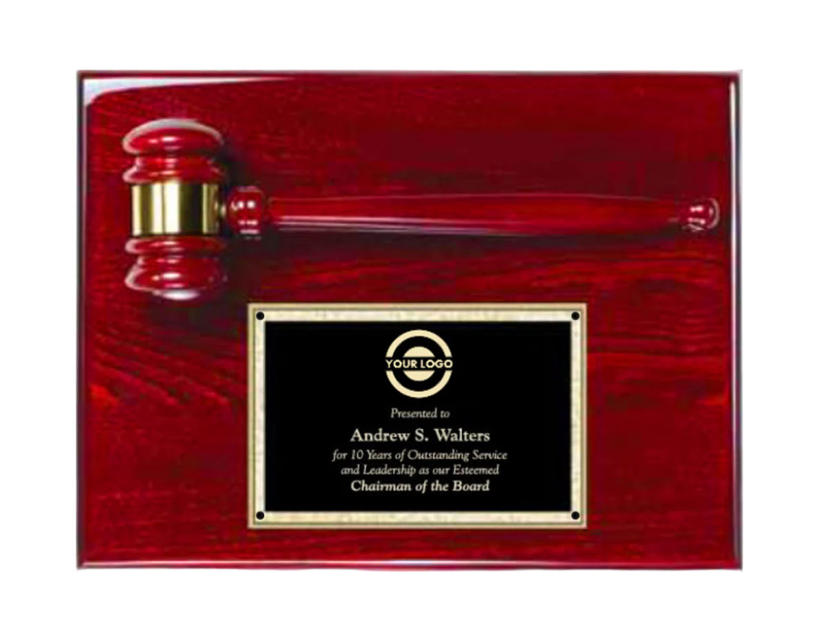 Rosewood Gavel Plaque