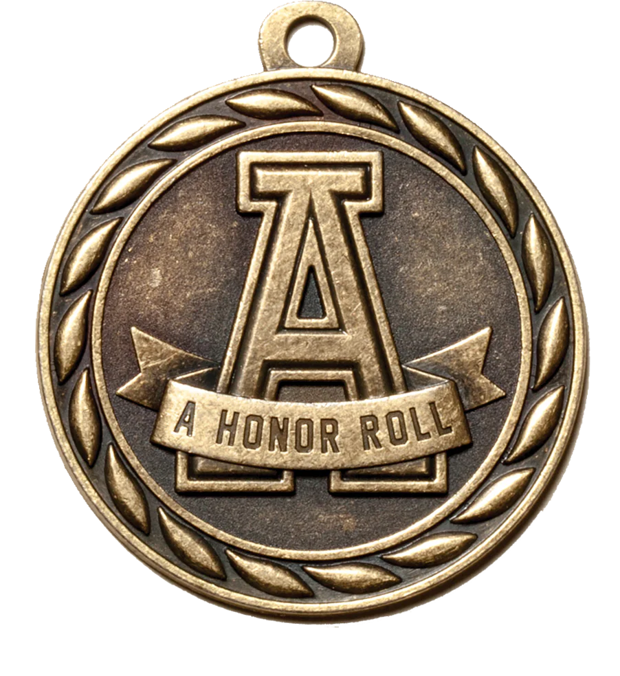 Scholastic A Honor Roll Medal