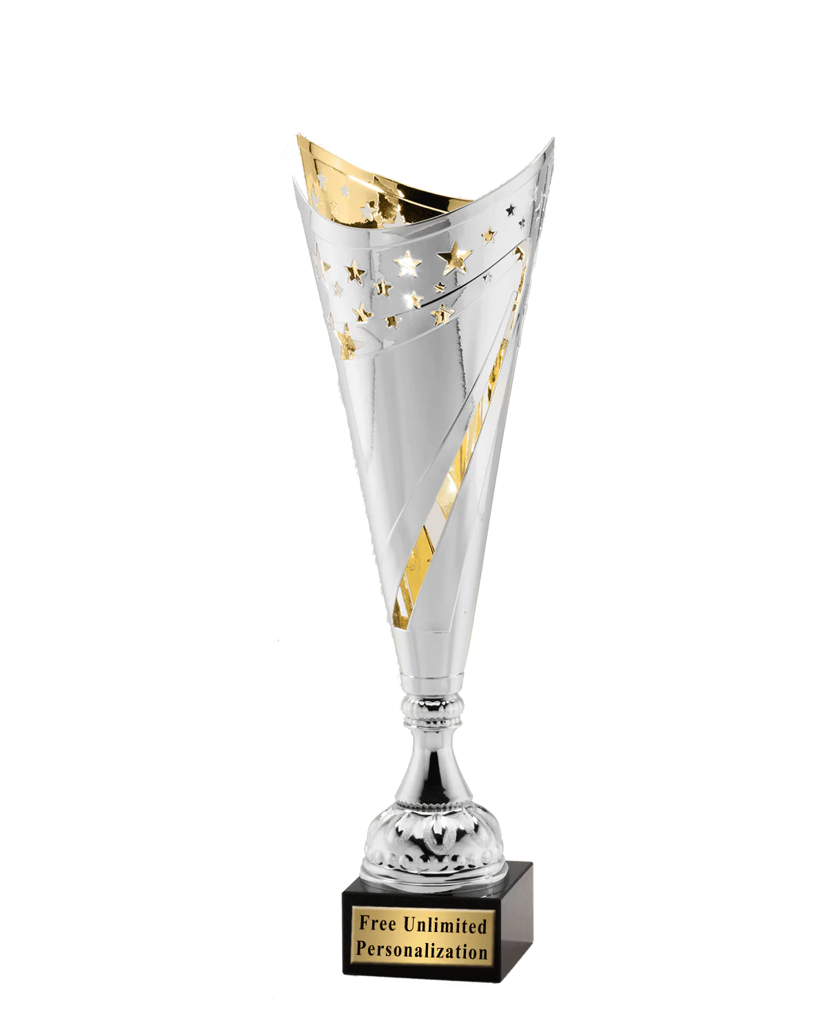 Silver and Gold Star Streak Cup Trophy