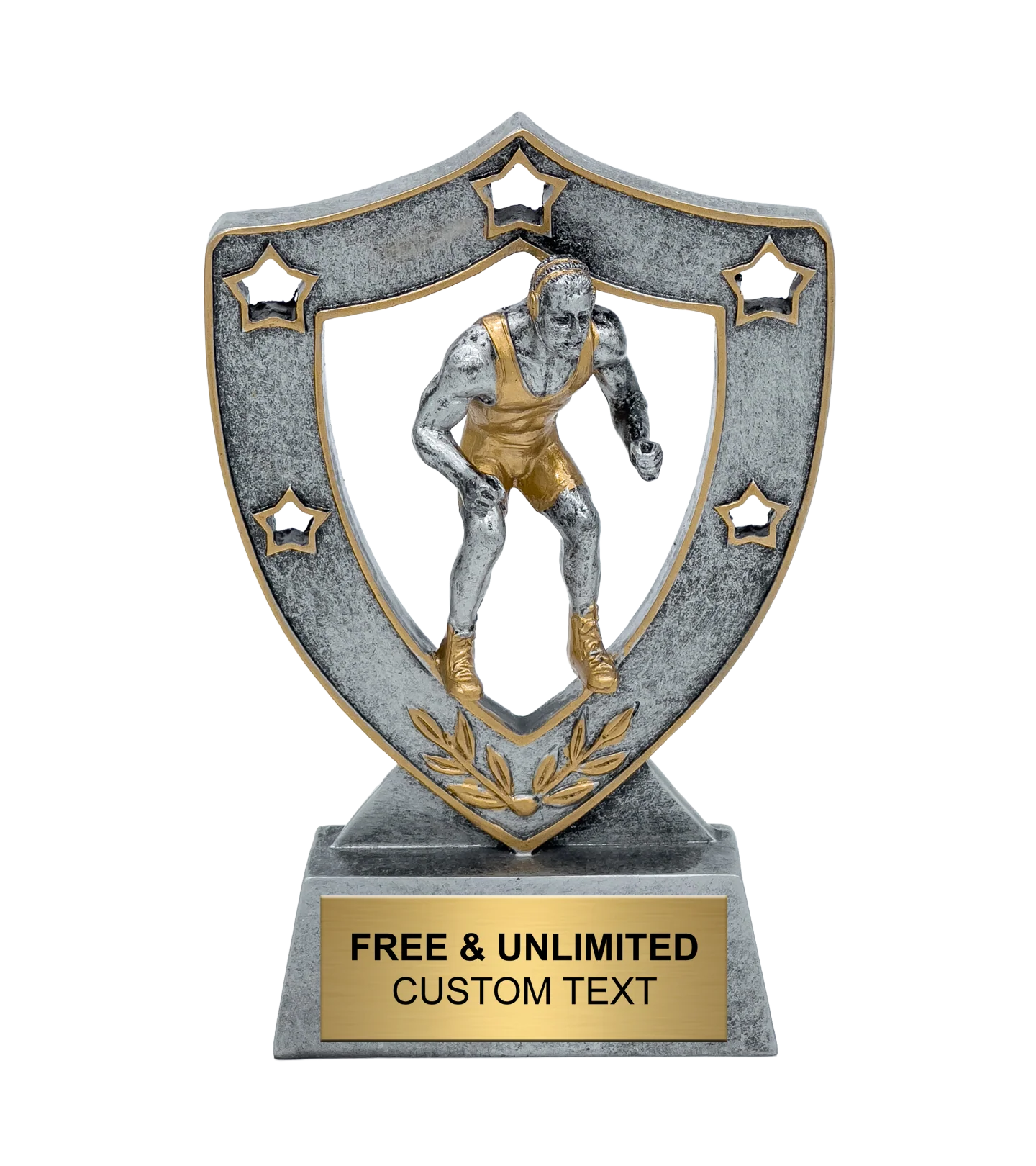 Silver Star Shield Wrestling Trophy