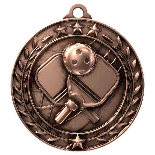 Small Star Wreath Pickleball Medal - Image 3