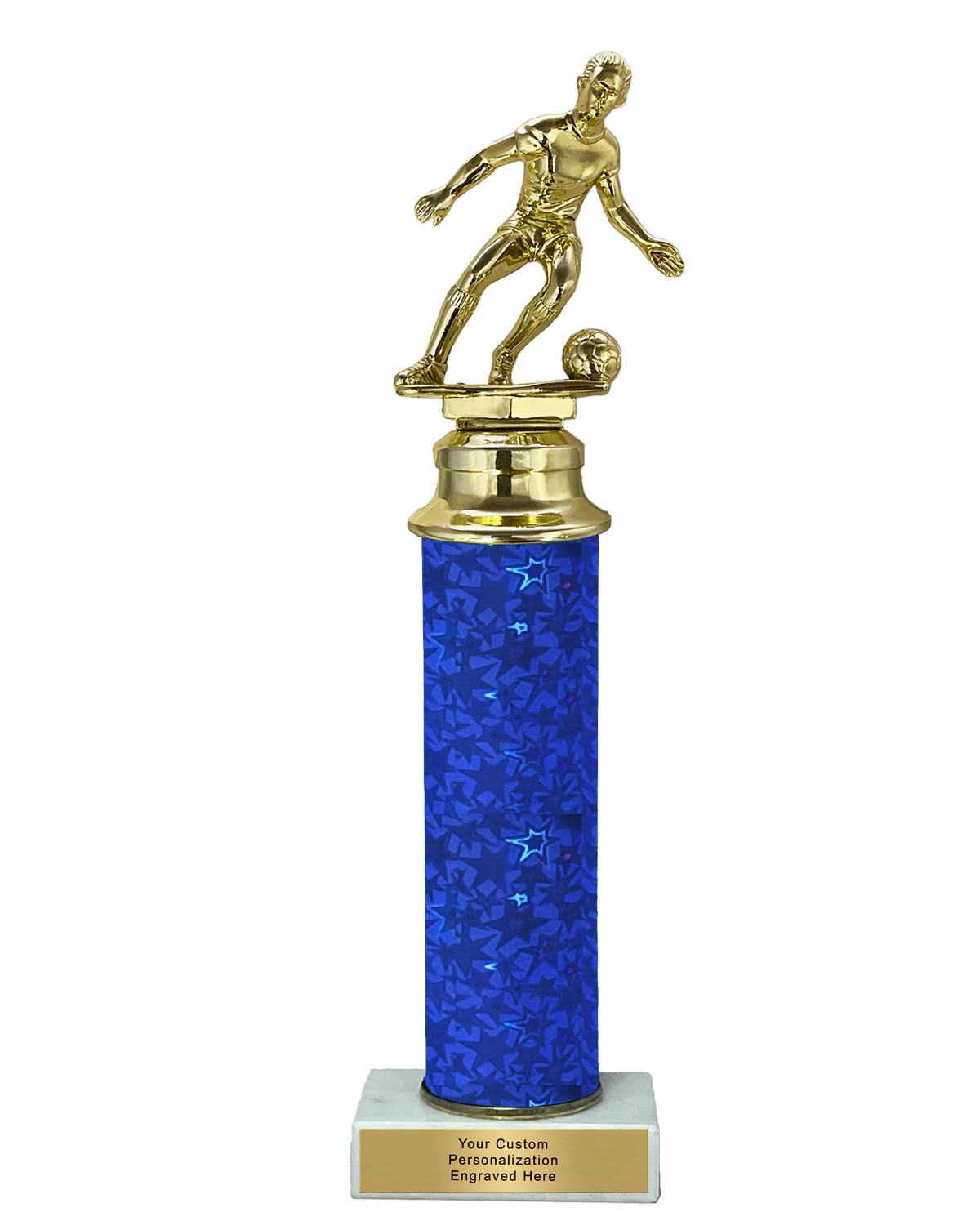 StarBlast Column Male Soccer Trophy - Image 2