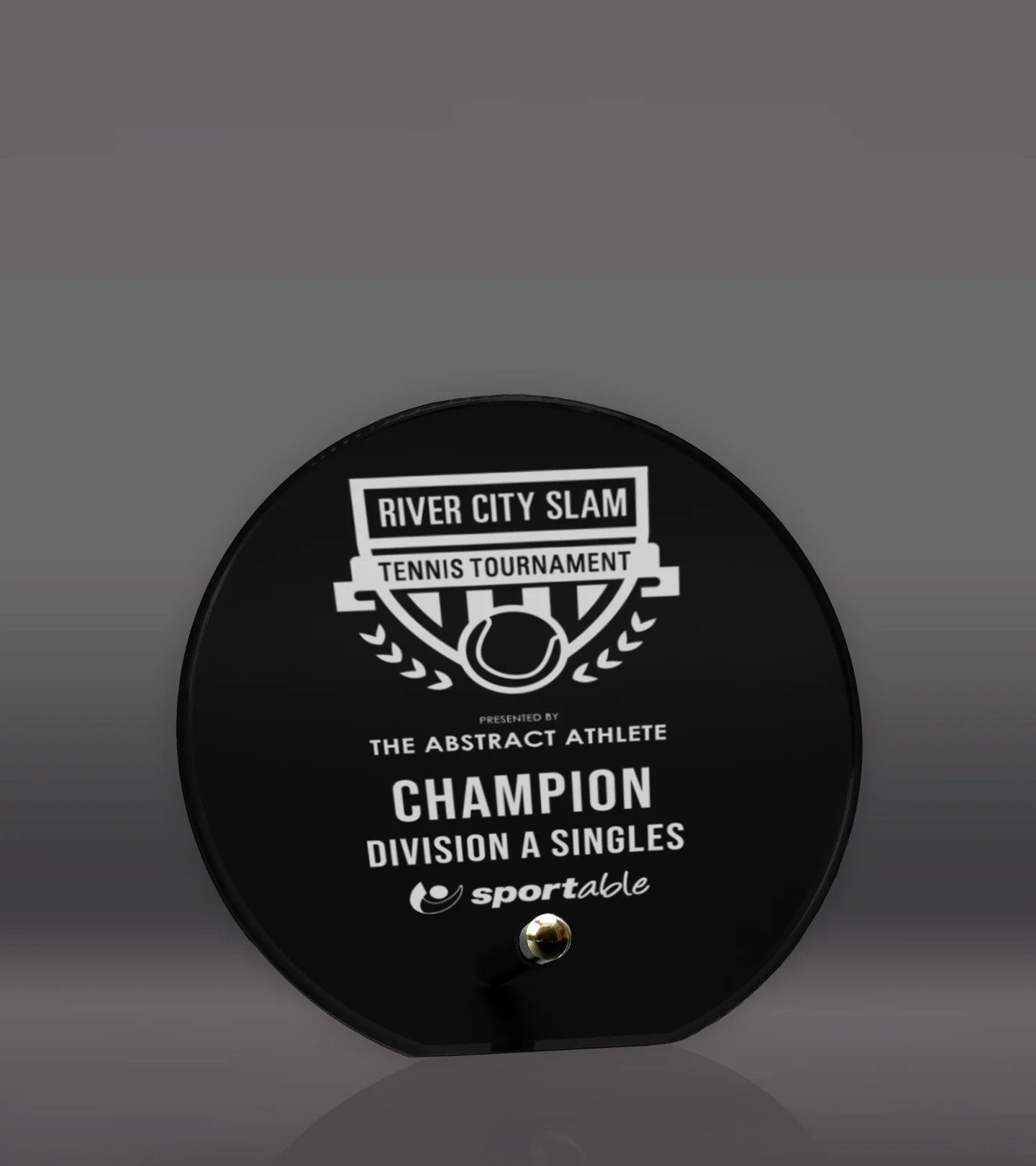 Standing Black Circle Glass Plaque