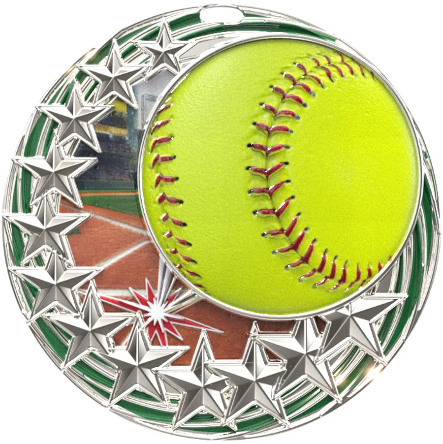 Star Swirl Softball Medal - Image 2