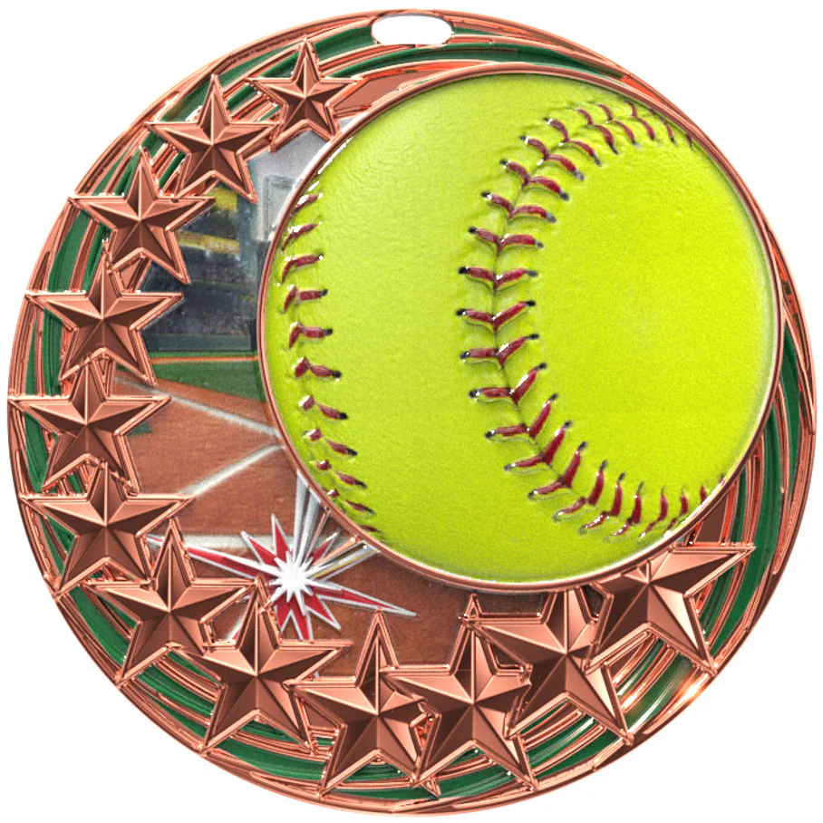 Star Swirl Softball Medal - Image 3