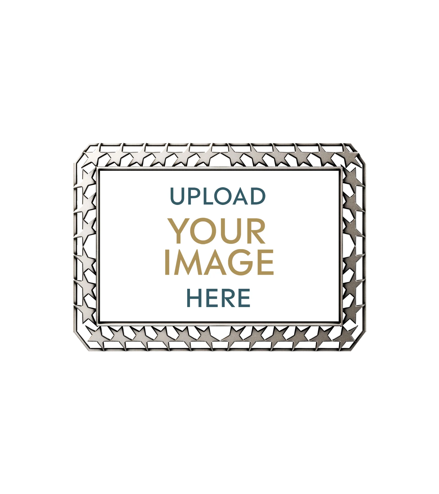Star Border Rectangle Custom Insert Medal - Image 2