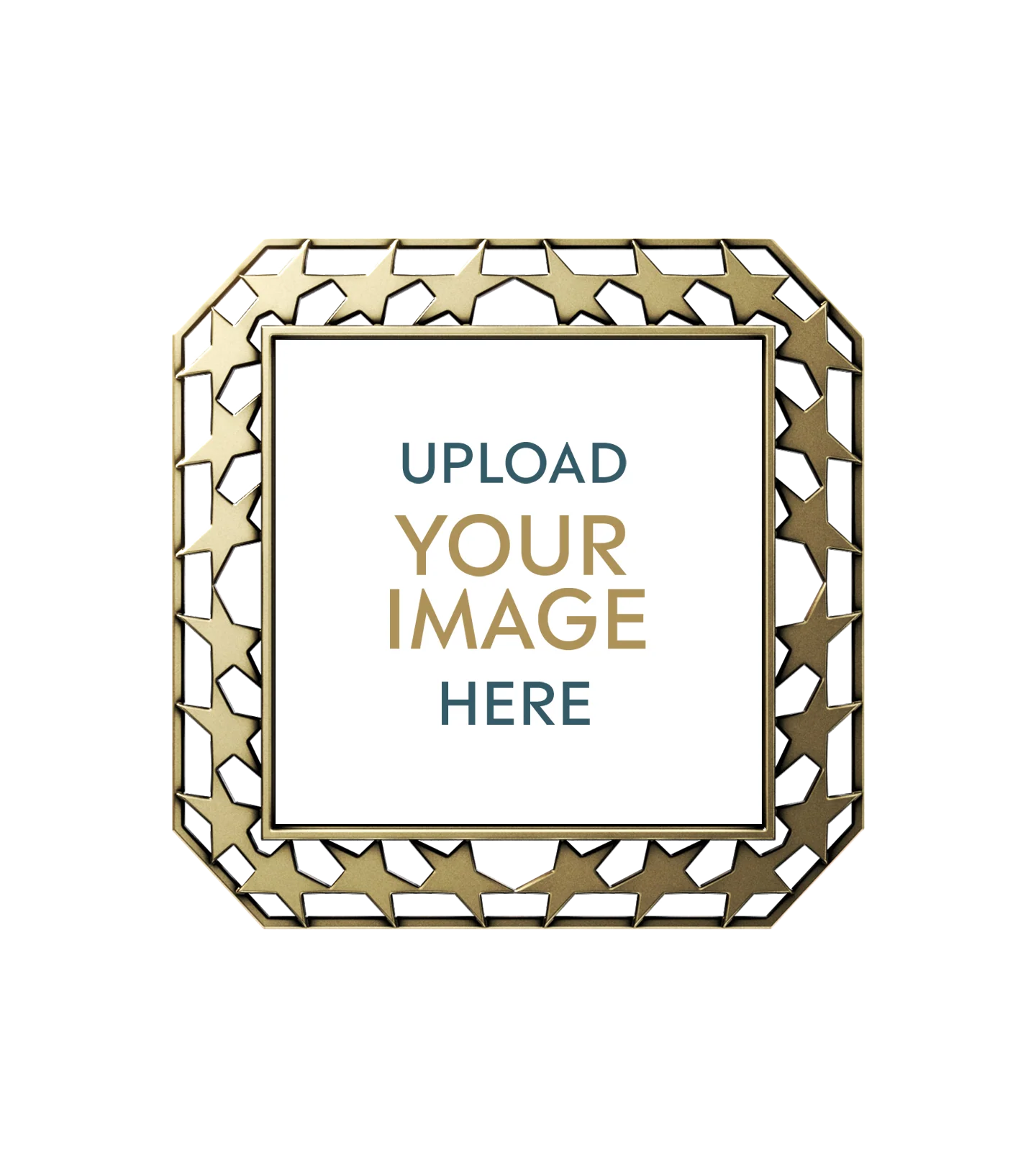 Star Border Square Custom Insert Medal