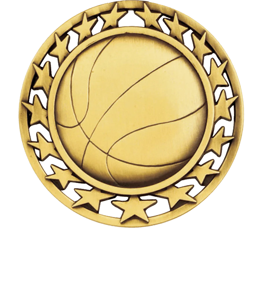 Star Circle Basketball Medal