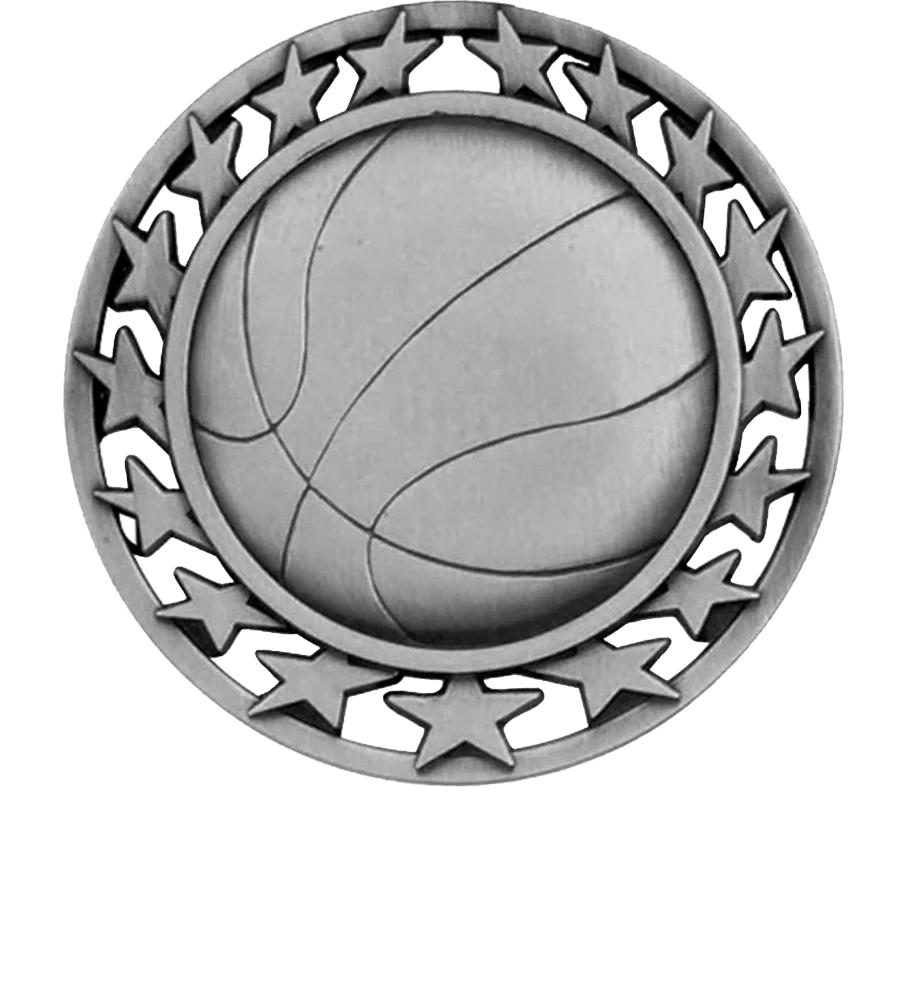 Star Circle Basketball Medal - Image 2