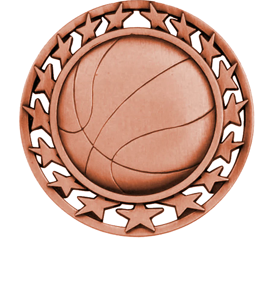 Star Circle Basketball Medal - Image 3