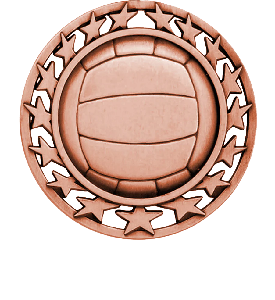 Star Circle Volleyball Medal - Image 3