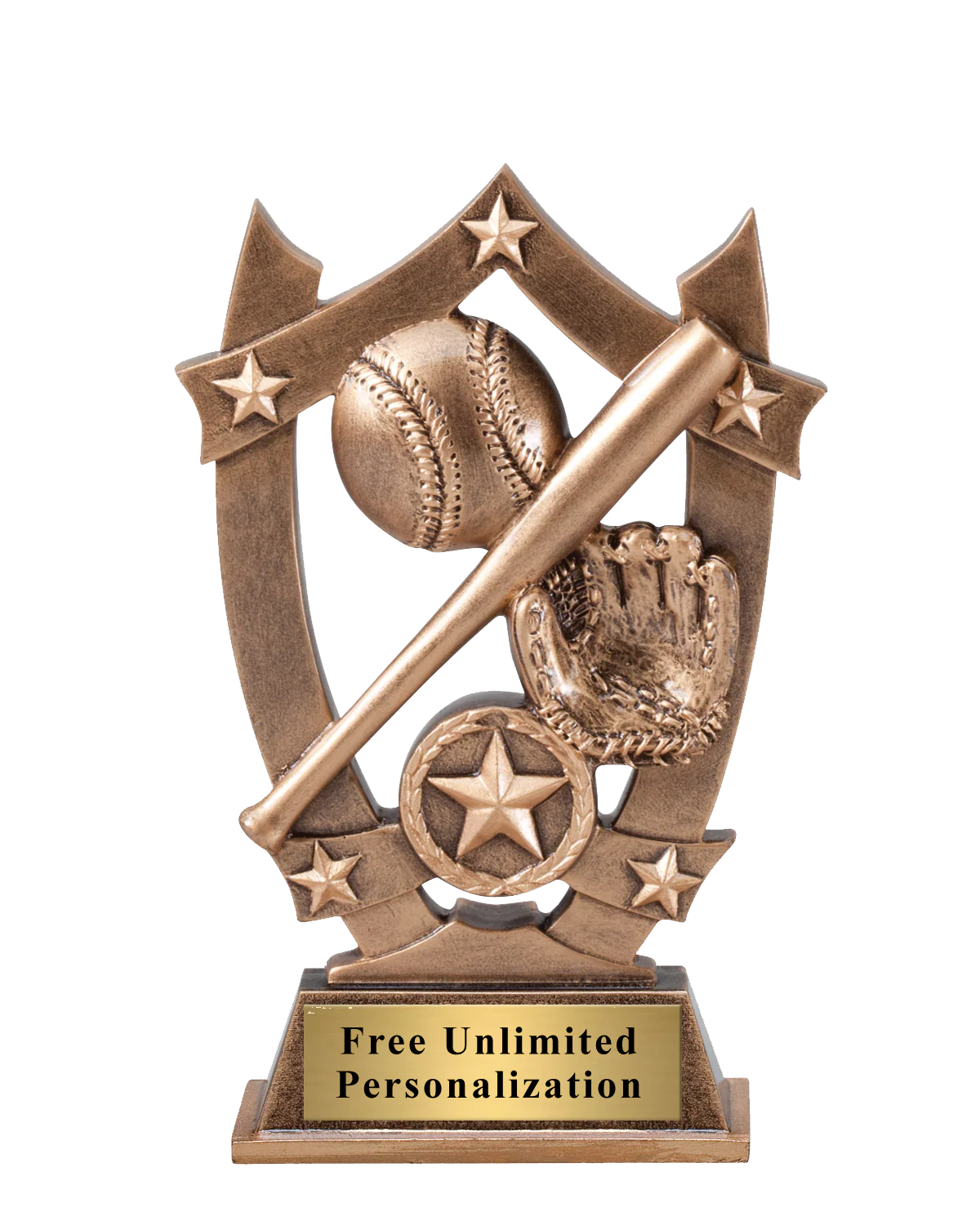 Star Shield Baseball Trophy