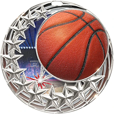 Star Swirl Basketball Medal - Image 2