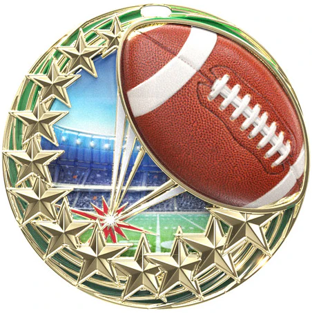 Star Swirl Football Medal