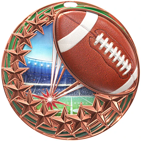 Star Swirl Football Medal - Image 3