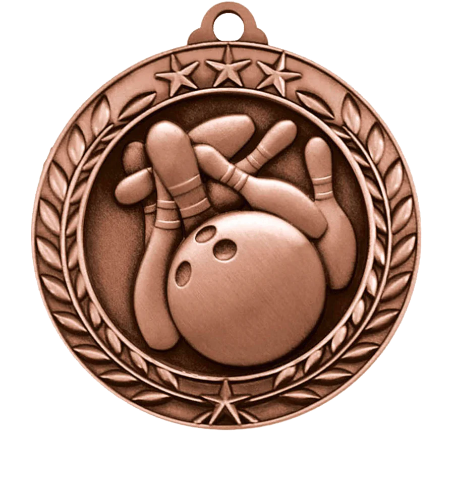 Small Star Wreath Bowling Medal - Image 3