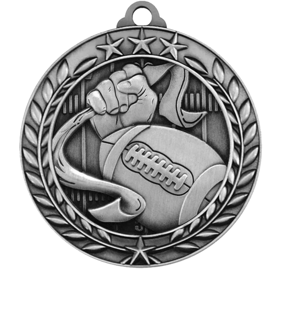 Small Star Wreath Flag Football Medal - Image 2